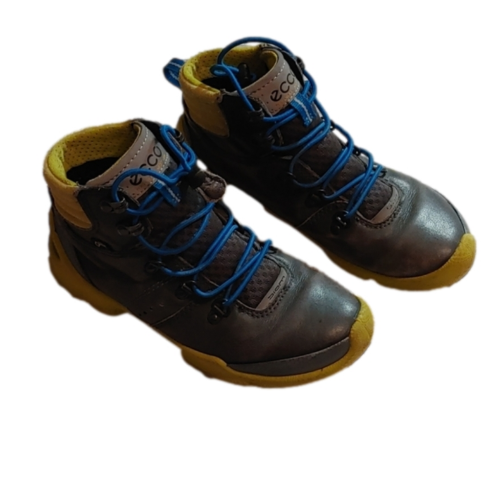 3/$25 Ecco Biom Boy yellow and blue ankle sneakers shoes size 34